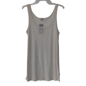 NWT Splendid Women's Cream Ribbed Tank Top Size Large Polyester/Rayon $45 K312